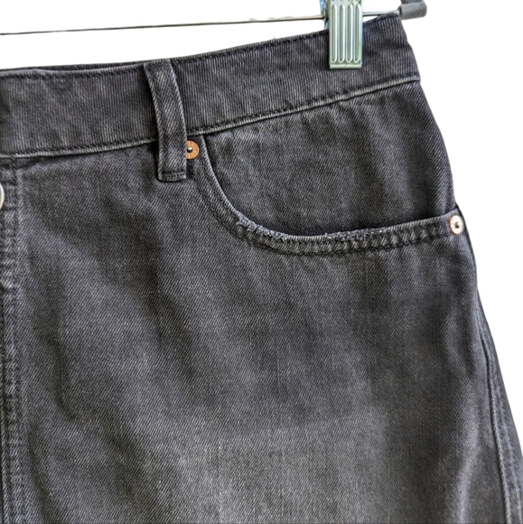 We the Free Black Washed Raw Hem Zipper Mini Skirt - Picture 2 of 6